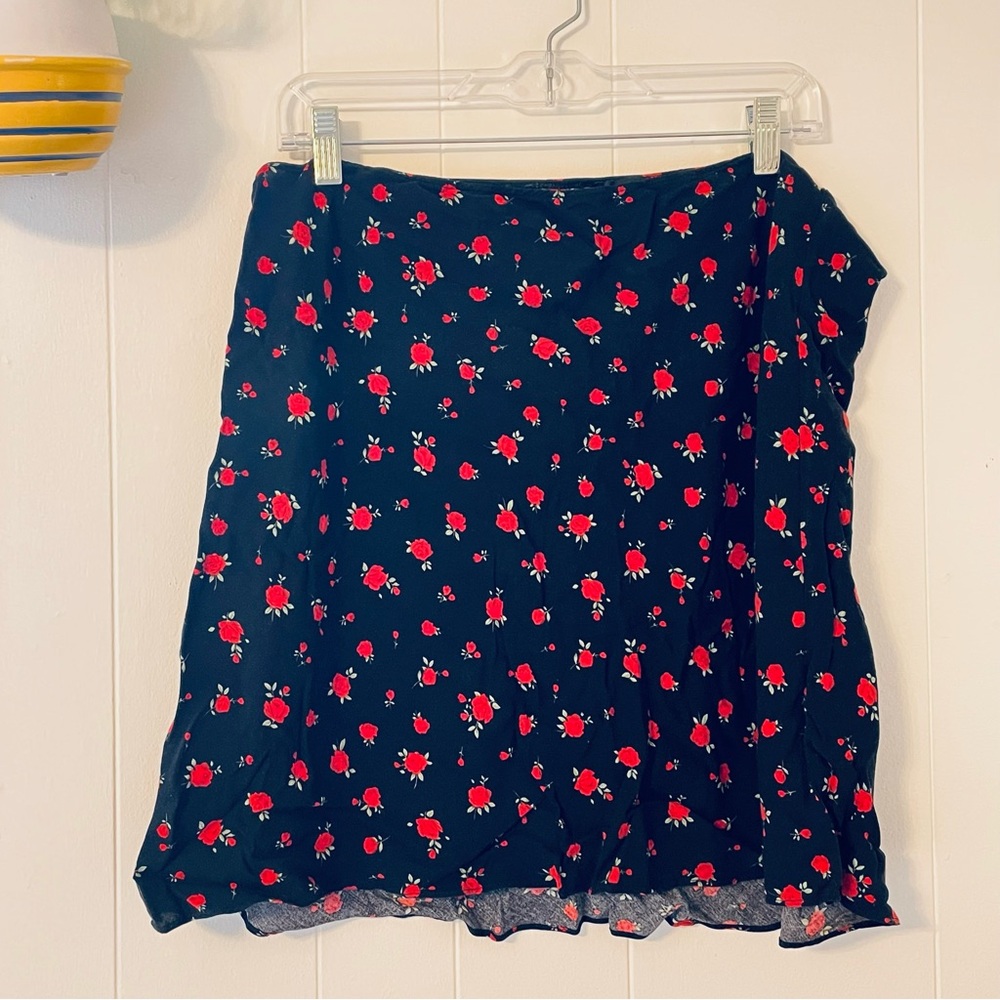 ASOS Black & Red Floral Skirt